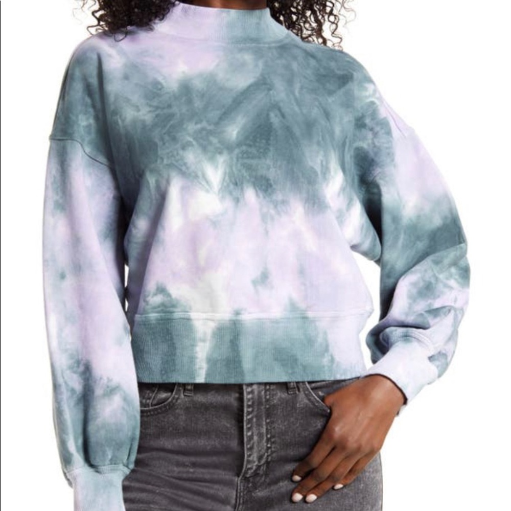 ALL IN FAVOR Tie Dye Puff Sleeve Sweatshirt